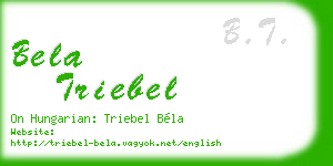 bela triebel business card
